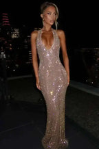 WOLZI Aurelia Sequin Halter Maxi Dress - product image 14