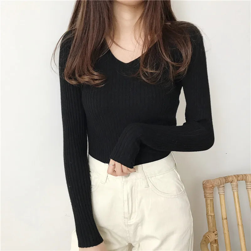 Celine V Neck Knit Sweater