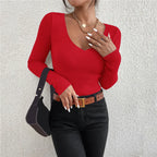 Avery Ribbed V Neck Knit Sweater