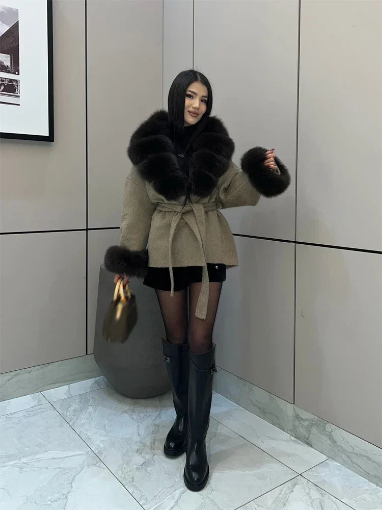 WOLZI Marielle Faux Fur Belted Coat - product image 15