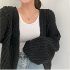 Arden Lantern Sleeve Knit Cardigan