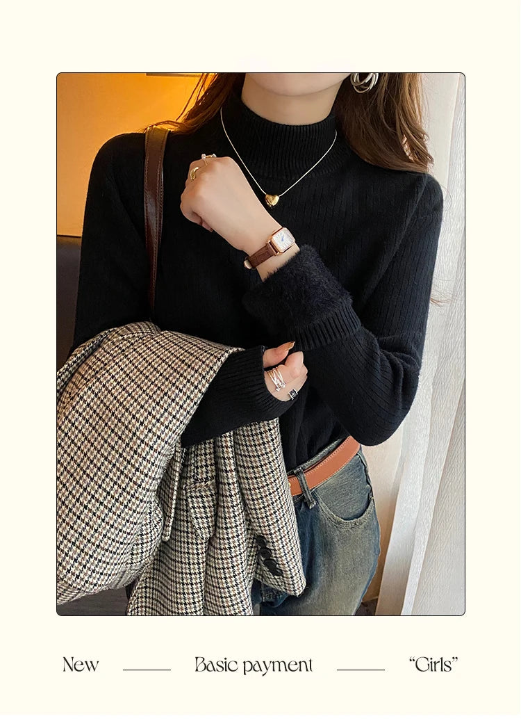 Elise Fleece Lined Turtleneck Sweater