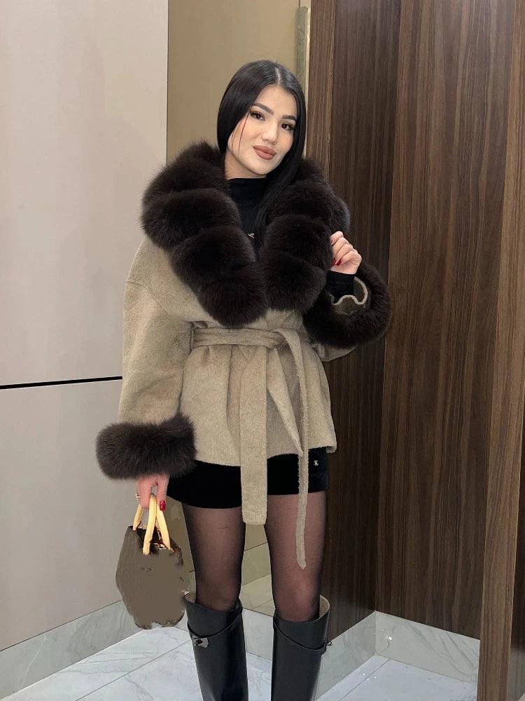 WOLZI Marielle Faux Fur Belted Coat - product image 4