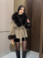 WOLZI Marielle Faux Fur Belted Coat - product image 4