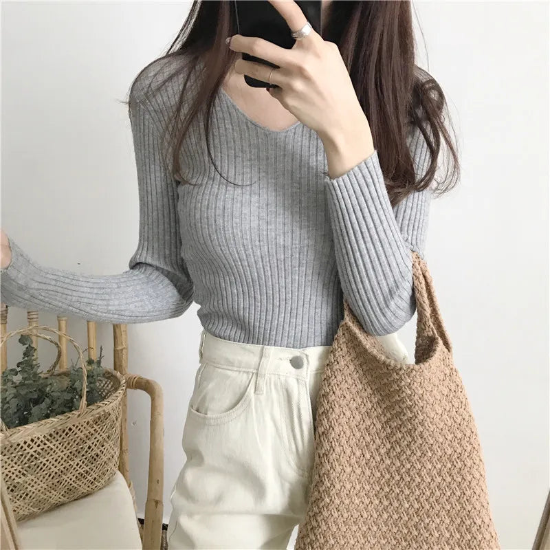 Celine V Neck Knit Sweater