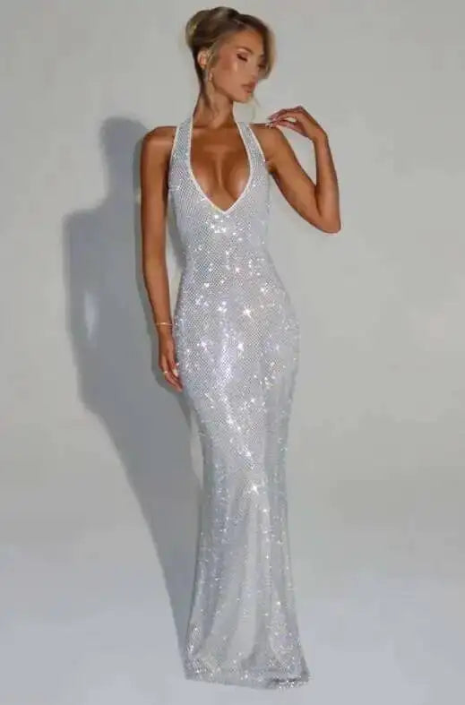 WOLZI Aurelia Sequin Halter Maxi Dress - product image 8