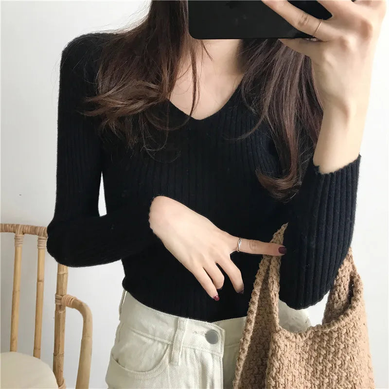 Celine V Neck Knit Sweater