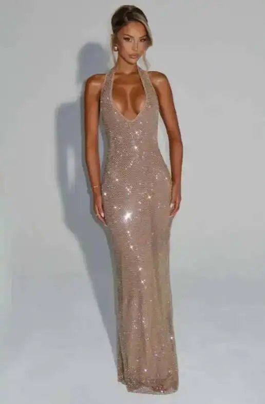 WOLZI Aurelia Sequin Halter Maxi Dress - product image 15