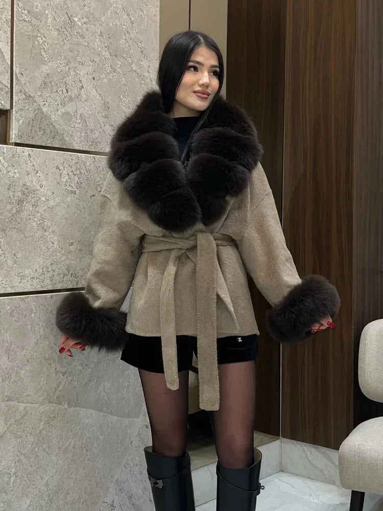 WOLZI Marielle Faux Fur Belted Coat - product image 6
