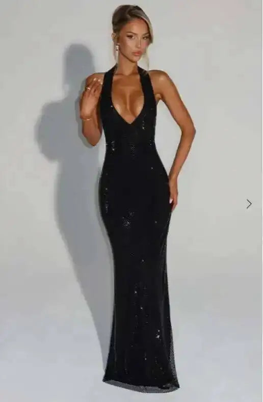 WOLZI Aurelia Sequin Halter Maxi Dress - product image 5