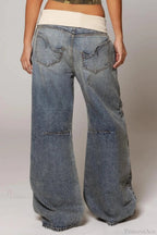 Washed Vintage Blue Denim Jeans